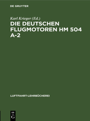 cover image of Die deutschen Flugmotoren HM 504 A-2